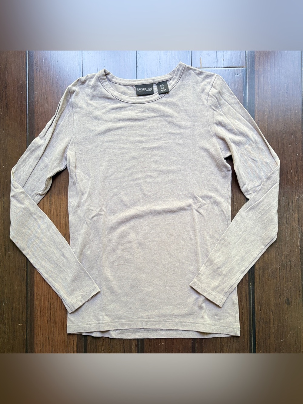 Long sleeve crewneck tshirt Rachel Zoe Women's Light Gray Small Soft layer fall